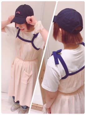 「アイテム（ヘアゴム）」を使った、14+ イオンモール神戸北店 スタッフさん（レディース・162cm）の夏コーディネート