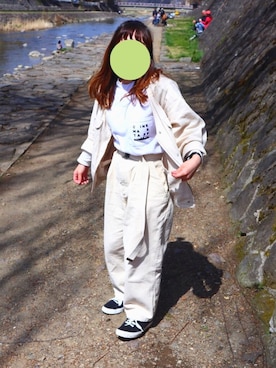 「バンT」｜「アイテム（ジャケット/アウター）」を使った、Gさん（レディース・145cm）の春コーディネート