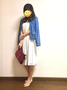 「M.deux（エムドゥ）のアイテム（ノーカラージャケット）」を使った、nachicoさん（レディース・159cm）の春コーディネート