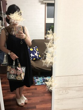 「marimekko（マリメッコ）のアイテム（トートバッグ、その他）」を使った、mcmさん（レディース・152cm）の夏コーディネート