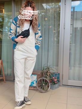 「カウチン」｜「アイテム（その他アウター）」を使った、lili  さん（レディース・161cm）の秋コーディネート