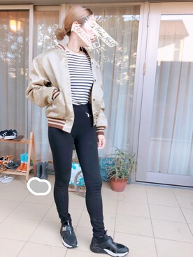 「シンプルおしゃれが好き」｜「アイテム（ナイロンジャケット）」を使った、lili  さん（レディース・161cm）の秋コーディネート