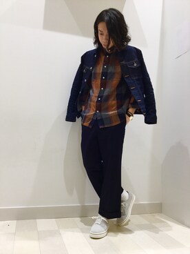 「リネンシャツ」｜「アイテム（ブルゾン）」を使った、Nobuさん（メンズ・172cm）の春コーディネート