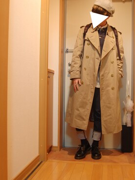 「ドラフトリーバイス」｜「アイテム（トレンチコート）」を使った、ひいらぎさん（メンズ・166cm）の冬コーディネート