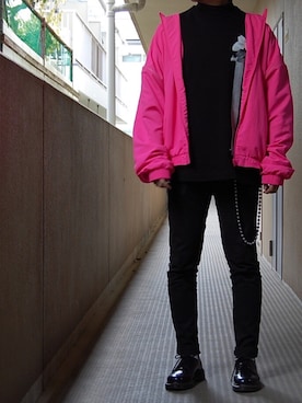 「Gosha Rubchinskiy（ゴーシャラブチンスキー）のアイテム（その他アウター）」を使った、ひいらぎさん（メンズ・166cm）の春コーディネート