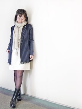 「PRADA（プラダ）のアイテム（レインシューズ）」を使った、komikaさん（レディース・159cm）の冬コーディネート