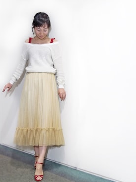 「赤い靴」｜「アイテム（サンダル）」を使った、komikaさん（レディース・159cm）の春コーディネート