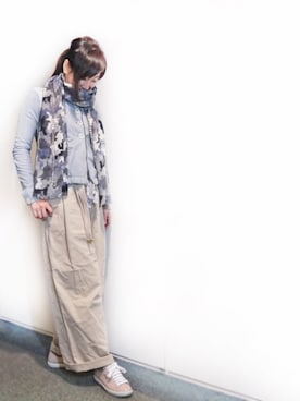 「PRADA（プラダ）のアイテム（ライダースジャケット）」を使った、komikaさん（レディース・159cm）の秋コーディネート