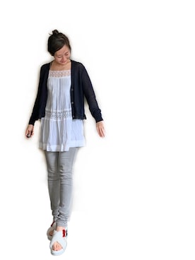 「sandro（サンドロ）のアイテム（トップス）」を使った、komikaさん（レディース・159cm）の夏コーディネート