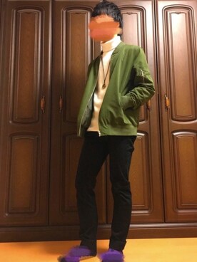 「URBAN RESEARCH（アーバンリサーチ）のアイテム（MA-1）」を使った、Nissinさん（メンズ・165cm）の秋コーディネート