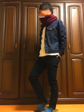 「Right-on（ライトオン）のアイテム（デニムジャケット）」を使った、Nissinさん（メンズ・165cm）の秋コーディネート