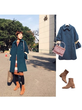 「LILY BROWN（リリーブラウン）のアイテム（ダッフルコート）」を使った、Rollingさん（レディース・165cm）の秋コーディネート