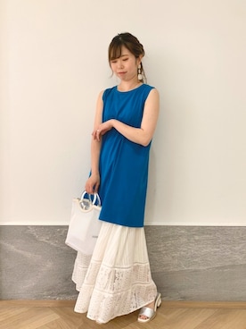 「アイテム（イヤリング）」を使った、Eriさん（レディース・158cm・20代）の夏コーディネート