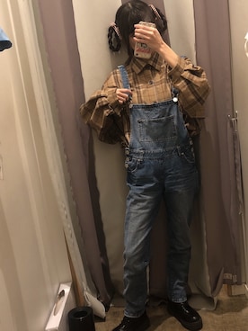「INGNI（イング）のアイテム（オールインワン・サロペット）」を使った、𝓎さん（レディース・155cm）の春コーディネート