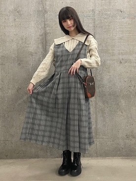 「WC（ダブル シー）のアイテム（ニット/セーター）」を使った、𝓎さん（レディース・155cm）の冬コーディネート