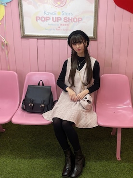 「CECIL McBEE（セシルマクビー）のアイテム（ワンピース/ドレス）」を使った、𝓎さん（レディース・155cm）の冬コーディネート