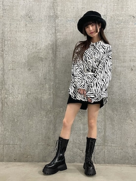 「WEGO（ウィゴー）のアイテム（その他アウター）」を使った、𝓎さん（レディース・155cm）の冬コーディネート