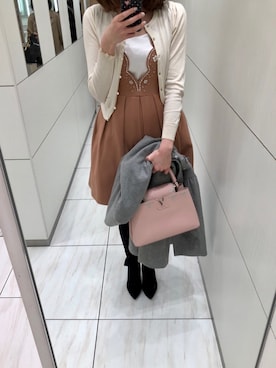 「LouisVuitton」｜「アイテム（ブーティ）」を使った、🌼𝓀𝒶ℴ𝓇𝓊🌼さん（レディース・168cm）の冬コーディネート