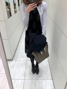 「CELINE」｜「アイテム（ブーティ）」を使った、🌼𝓀𝒶ℴ𝓇𝓊🌼さん（レディース・168cm）の冬コーディネート