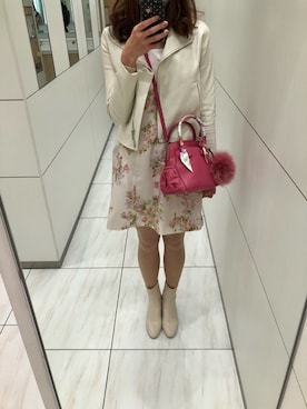 「Dior」｜「アイテム（ライダースジャケット）」を使った、🌼𝓀𝒶ℴ𝓇𝓊🌼さん（レディース・168cm）の秋コーディネート