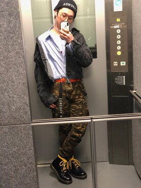 「Dr. Martens（ドクターマーチン）のアイテム（ブーツ、ブラック系）」を使った、yyyyyyさん（メンズ・167cm）の春コーディネート