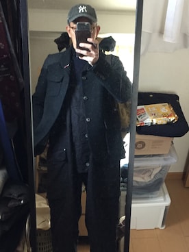 「アイテム（オールインワン・サロペット）」を使った、massanさん（メンズ・188cm）の冬コーディネート