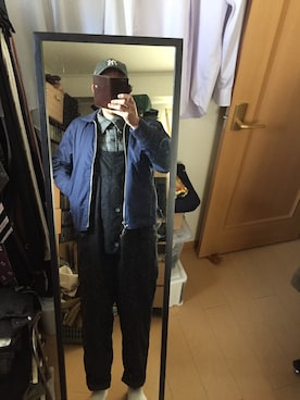 「アイテム（オールインワン・サロペット）」を使った、massanさん（メンズ・188cm）の冬コーディネート