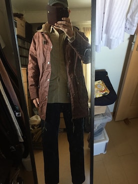 「Nigel Cabourn（ナイジェルケーボン）のアイテム（その他アウター）」を使った、massanさん（メンズ・188cm）の冬コーディネート