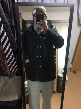 「KAPITAL」｜「アイテム（マウンテンパーカー）」を使った、massanさん（メンズ・188cm）の冬コーディネート