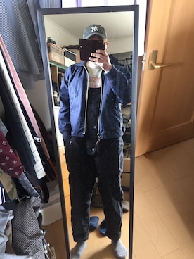 「アイテム（オールインワン・サロペット）」を使った、massanさん（メンズ・188cm）の冬コーディネート