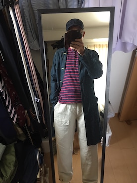 「KAPITAL」｜「アイテム（その他アウター）」を使った、massanさん（メンズ・188cm）の春コーディネート