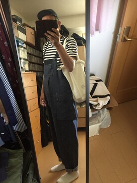 「アイテム（オールインワン・サロペット）」を使った、massanさん（メンズ・188cm）の秋コーディネート
