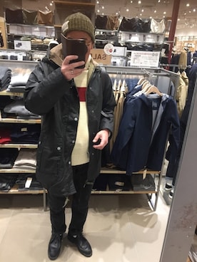 「Nigel Cabourn（ナイジェルケーボン）のアイテム（その他アウター）」を使った、massanさん（メンズ・188cm）の冬コーディネート