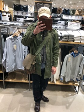 「KAPITAL」｜「アイテム（ステンカラーコート）」を使った、massanさん（メンズ・188cm）の春コーディネート