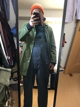 「Nigel Cabourn（ナイジェルケーボン）のアイテム（その他アウター）」を使った、massanさん（メンズ・188cm）の冬コーディネート