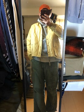 「Nigel Cabourn（ナイジェルケーボン）のアイテム（その他アウター）」を使った、massanさん（メンズ・188cm）の冬コーディネート