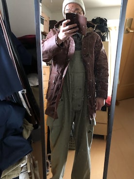「Nigel Cabourn（ナイジェルケーボン）のアイテム（その他アウター）」を使った、massanさん（メンズ・188cm）の冬コーディネート