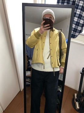 「Nigel Cabourn（ナイジェルケーボン）のアイテム（その他アウター）」を使った、massanさん（メンズ・188cm）の春コーディネート