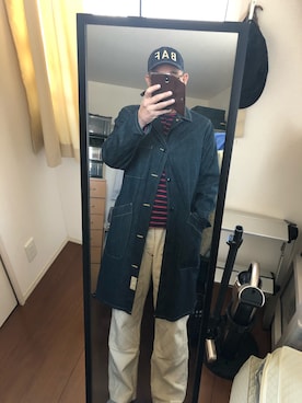 「KAPITAL」｜「アイテム（その他アウター）」を使った、massanさん（メンズ・188cm）の春コーディネート