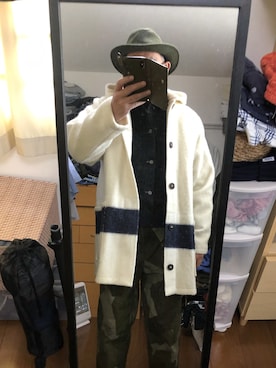 「Nigel Cabourn（ナイジェルケーボン）のアイテム（その他アウター）」を使った、massanさん（メンズ・188cm）の冬コーディネート