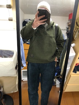 「FILSON（フィルソン）のアイテム（ジャケット/アウター）」を使った、massanさん（メンズ・188cm）の冬コーディネート