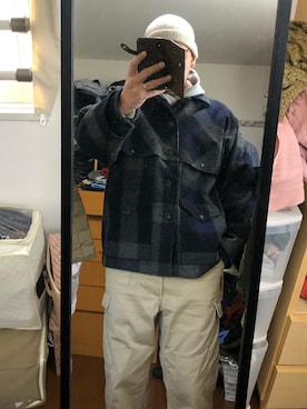 「FILSON（フィルソン）のアイテム（ジャケット/アウター）」を使った、massanさん（メンズ・188cm）の冬コーディネート