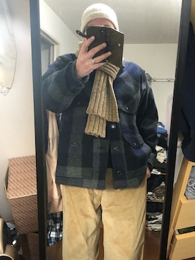 「FILSON（フィルソン）のアイテム（ジャケット/アウター）」を使った、massanさん（メンズ・188cm）の冬コーディネート