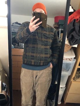 「FILSON（フィルソン）のアイテム（ジャケット/アウター）」を使った、massanさん（メンズ・188cm）の冬コーディネート