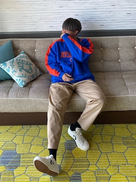 「DANTON（ダントン）のアイテム（チノパンツ）」を使った、akiraさん（メンズ・166cm）の秋コーディネート