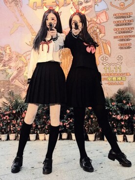 「おばけ参上☆（オバケサンジョウ）のアイテム」を使った、Yukiさん（レディース・165cm）の秋コーディネート