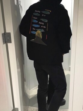 「NYC」｜「アイテム（ブルゾン）」を使った、紅茶花伝さん（メンズ・180cm）の冬コーディネート