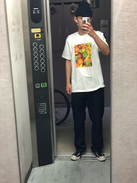 「Apple（-）のアイテム（その他）」を使った、紅茶花伝さん（メンズ・180cm）の春コーディネート