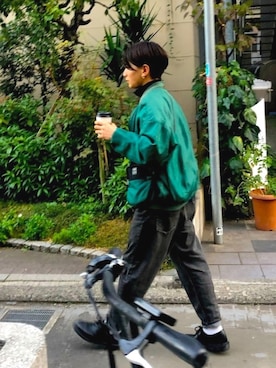 「原宿」｜「アイテム（ローファー）」を使った、DAICHIさん（メンズ・169cm）の冬コーディネート