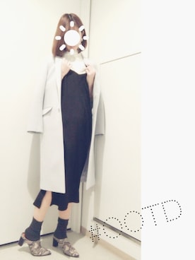 「くつした」｜「アイテム（チェスターコート）」を使った、Y.さん（レディース・168cm）の春コーディネート